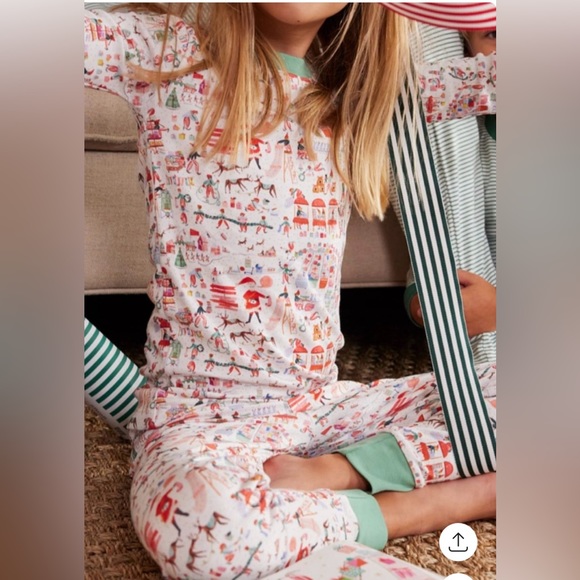 LAKE LONG-LONG SET PAJAMA NORTH POLE RED ON WHITE - 5 - Picture 3 of 8